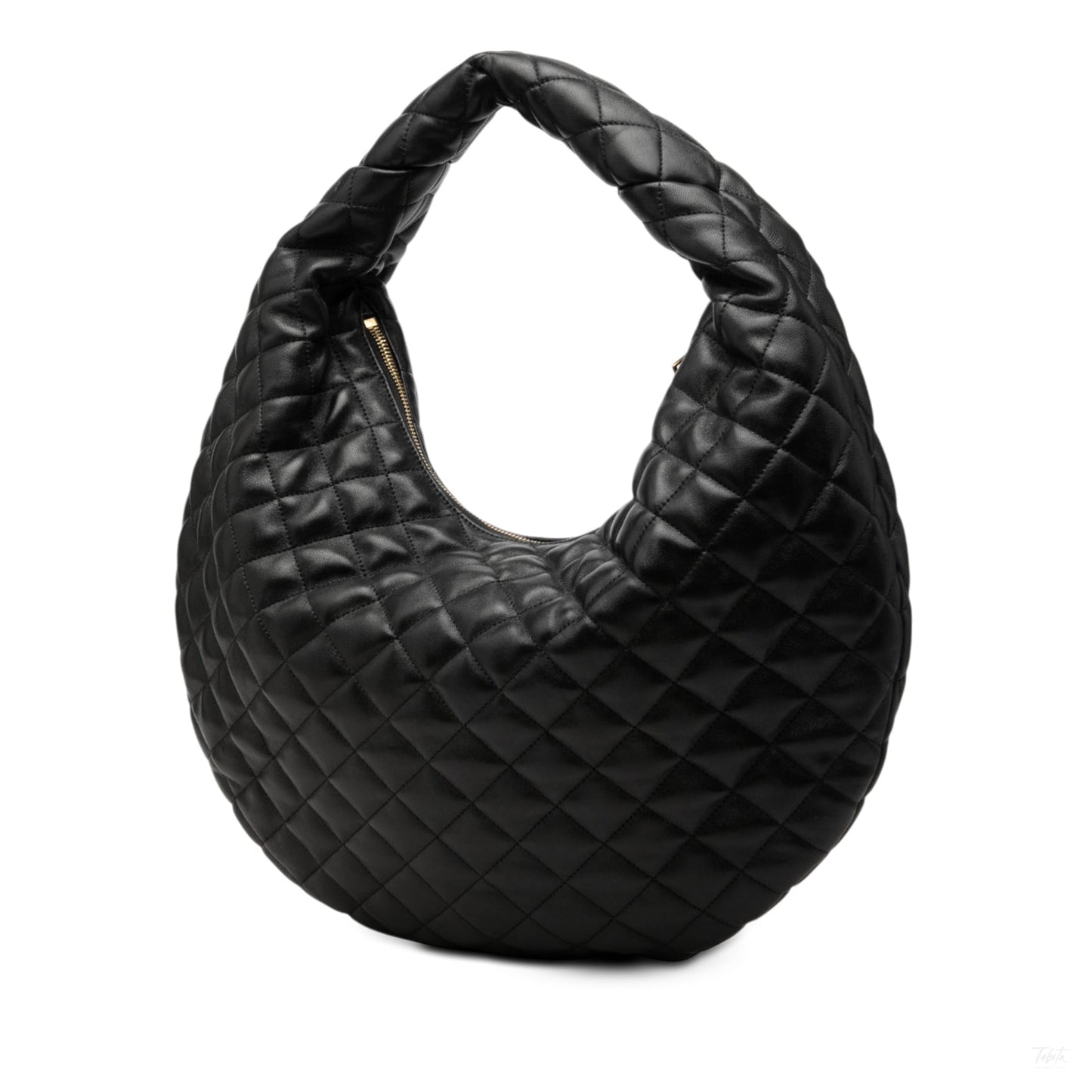 Second hand Saint Laurent Icare Quilted Nappa Leather Hobo Shoulder Bag Black - Tabita Bags