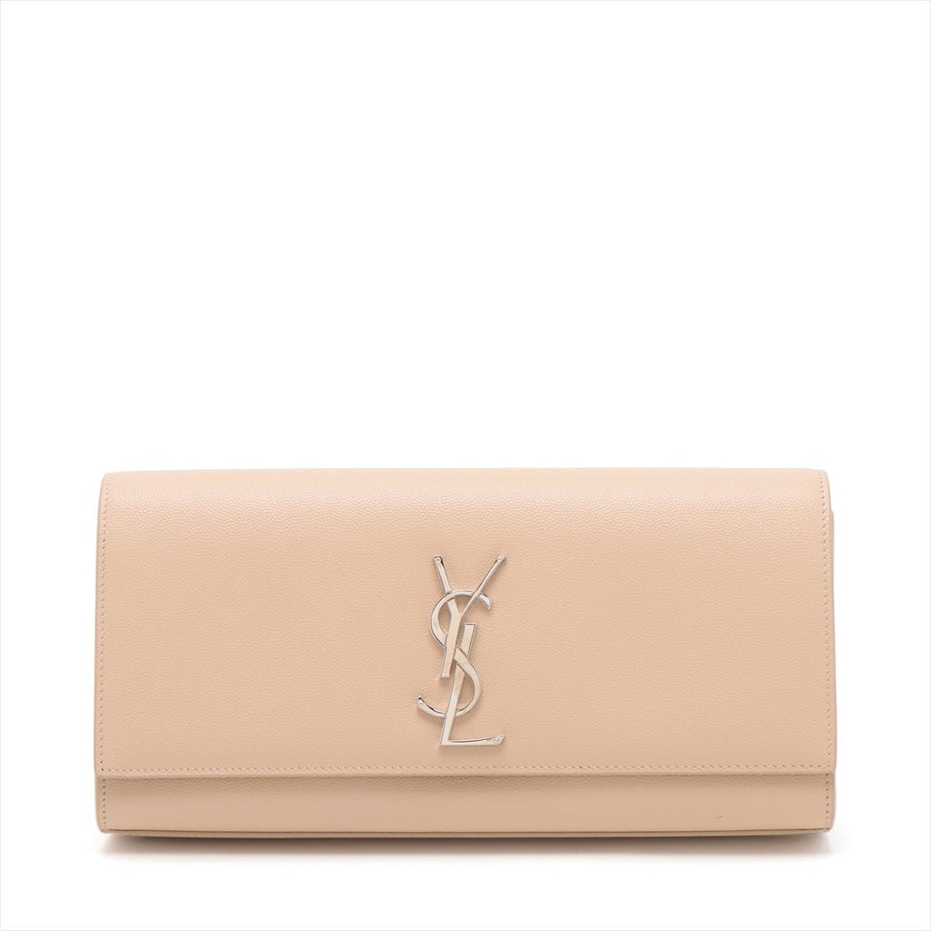 Second hand Saint Laurent Kate Grained Calfskin Leather Bag Beige - Tabita Bags