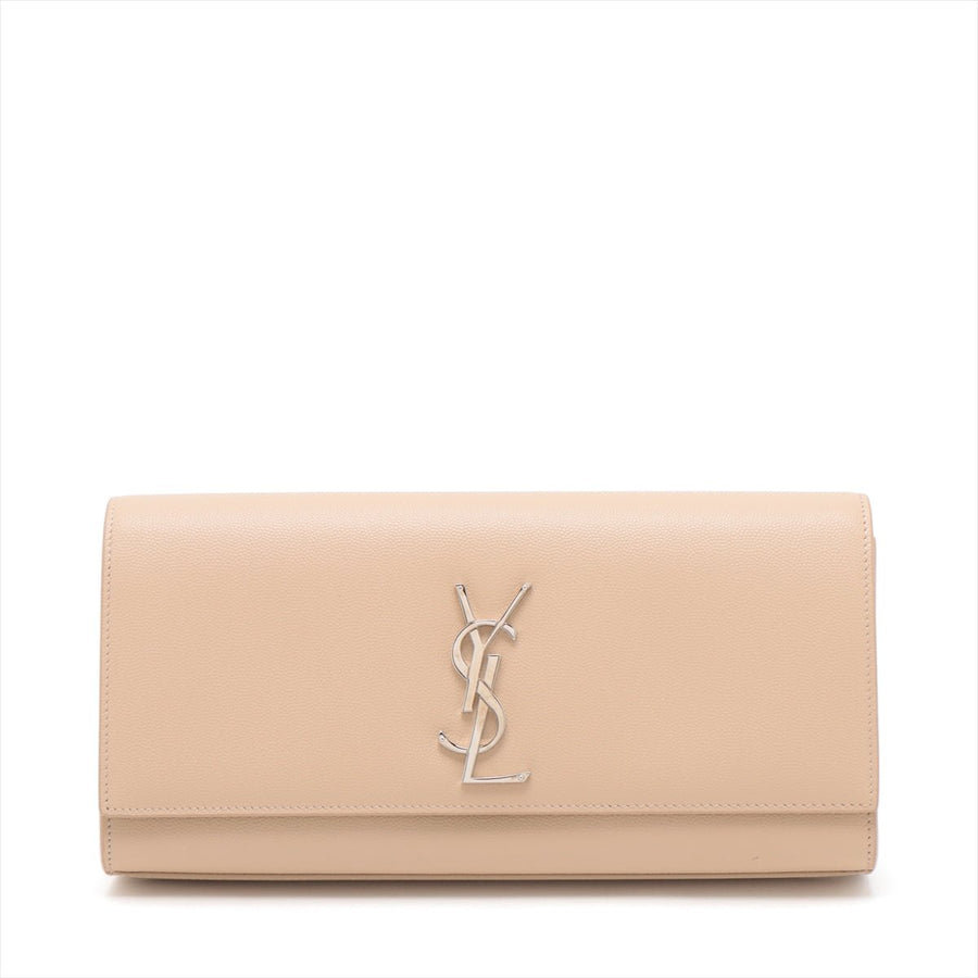 Second hand Saint Laurent Kate Grained Calfskin Leather Bag Beige - Tabita Bags