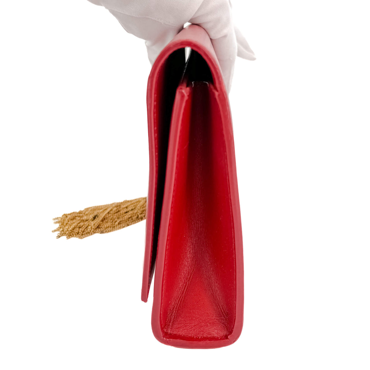 Second hand Saint Laurent Kate Leather Flap Clutch Red - Tabita Bags