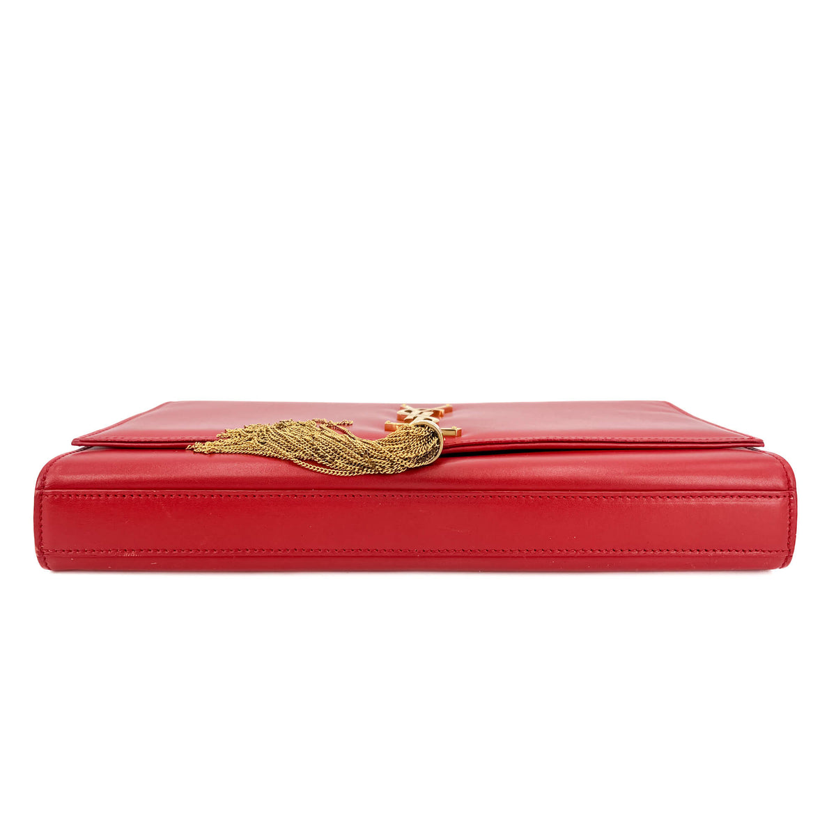 Second hand Saint Laurent Kate Leather Flap Clutch Red - Tabita Bags