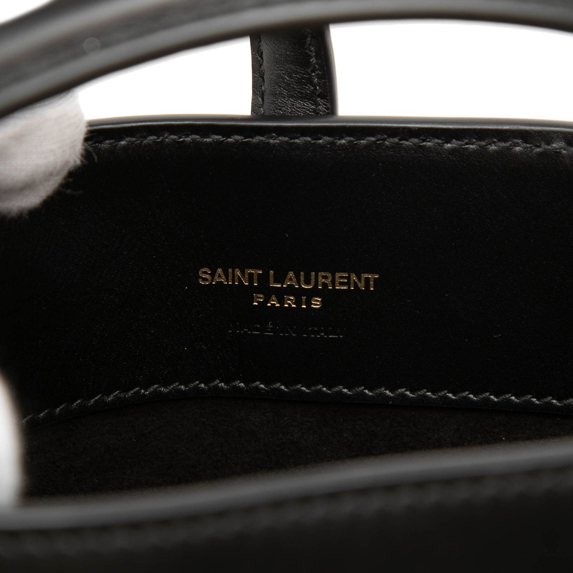 Second hand Saint Laurent Le 37 Mini Leather Bucket Shoulder Bag Black - Tabita Bags