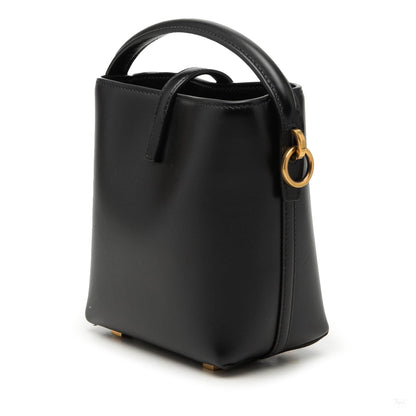 Second hand Saint Laurent Le 37 Mini Leather Bucket Shoulder Bag Black - Tabita Bags