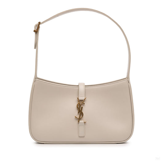 Second hand Saint Laurent Le 5 à 7 Leather Shoulder Bag Brown - Tabita Bags