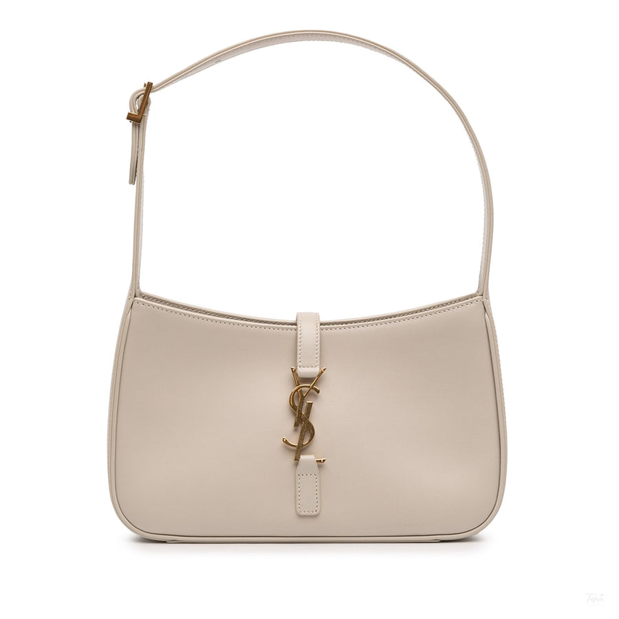 Second hand Saint Laurent Le 5 à 7 Leather Shoulder Bag Brown - Tabita Bags