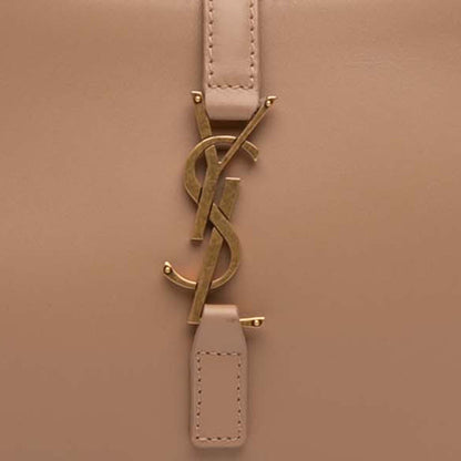 Second hand Saint Laurent Le 5 à 7 Leather Shoulder Bag Brown - Tabita Bags