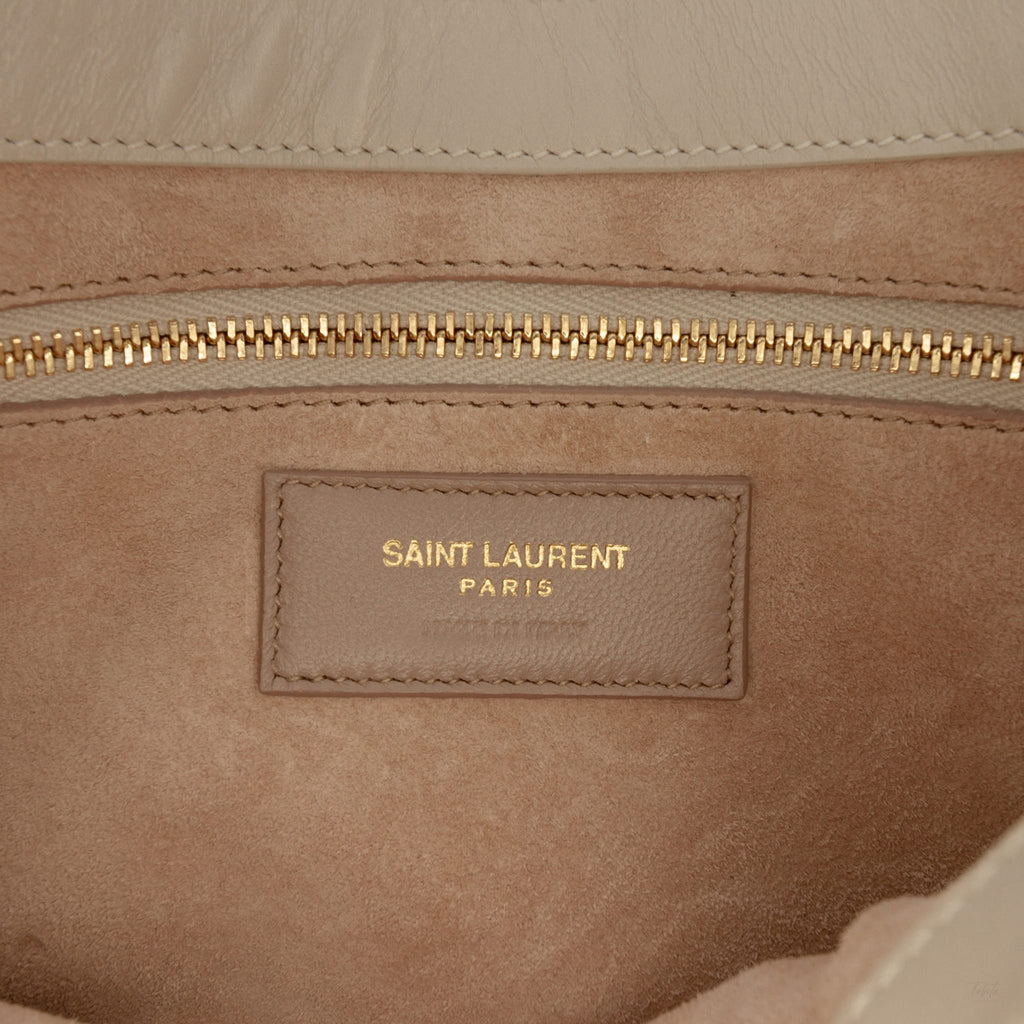 Second hand Saint Laurent Le 5 à 7 Leather Shoulder Bag Brown - Tabita Bags
