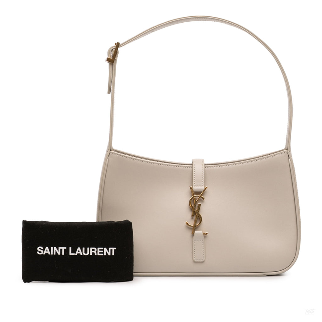 Second hand Saint Laurent Le 5 à 7 Leather Shoulder Bag Brown - Tabita Bags