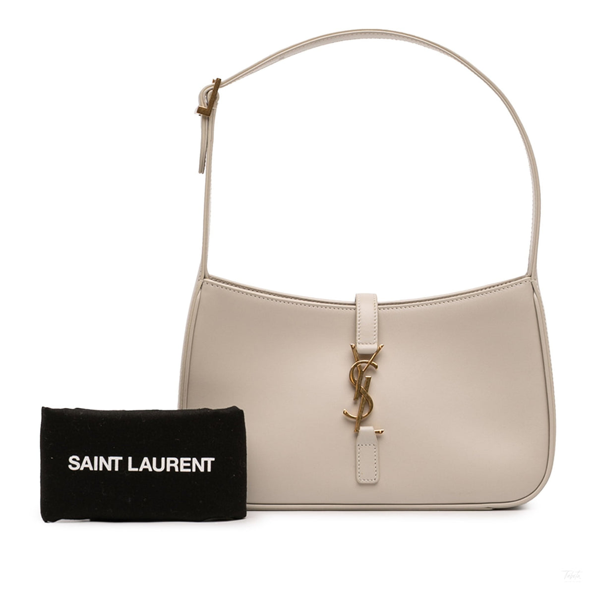 Second hand Saint Laurent Le 5 à 7 Leather Shoulder Bag Brown - Tabita Bags