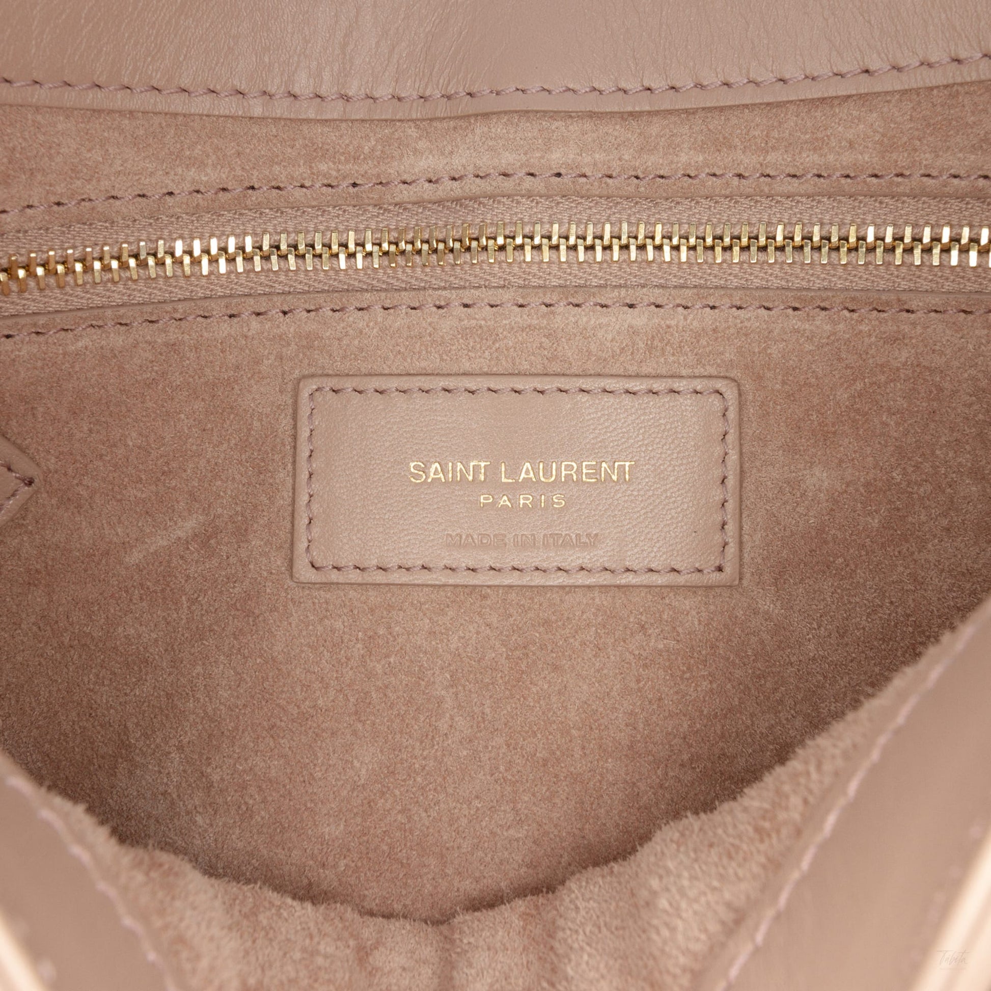 Second hand Saint Laurent Le 5 à 7 Leather Shoulder Bag Brown - Tabita Bags