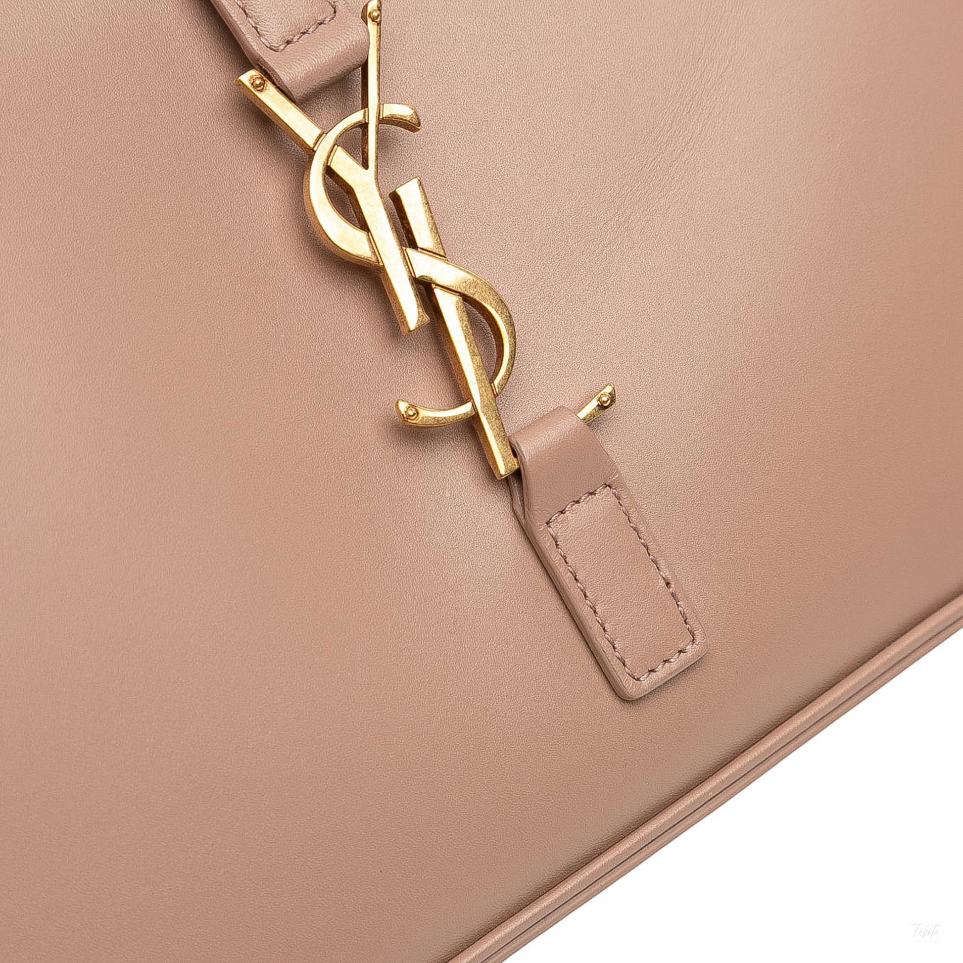 Second hand Saint Laurent Le 5 à 7 Leather Shoulder Bag Brown - Tabita Bags