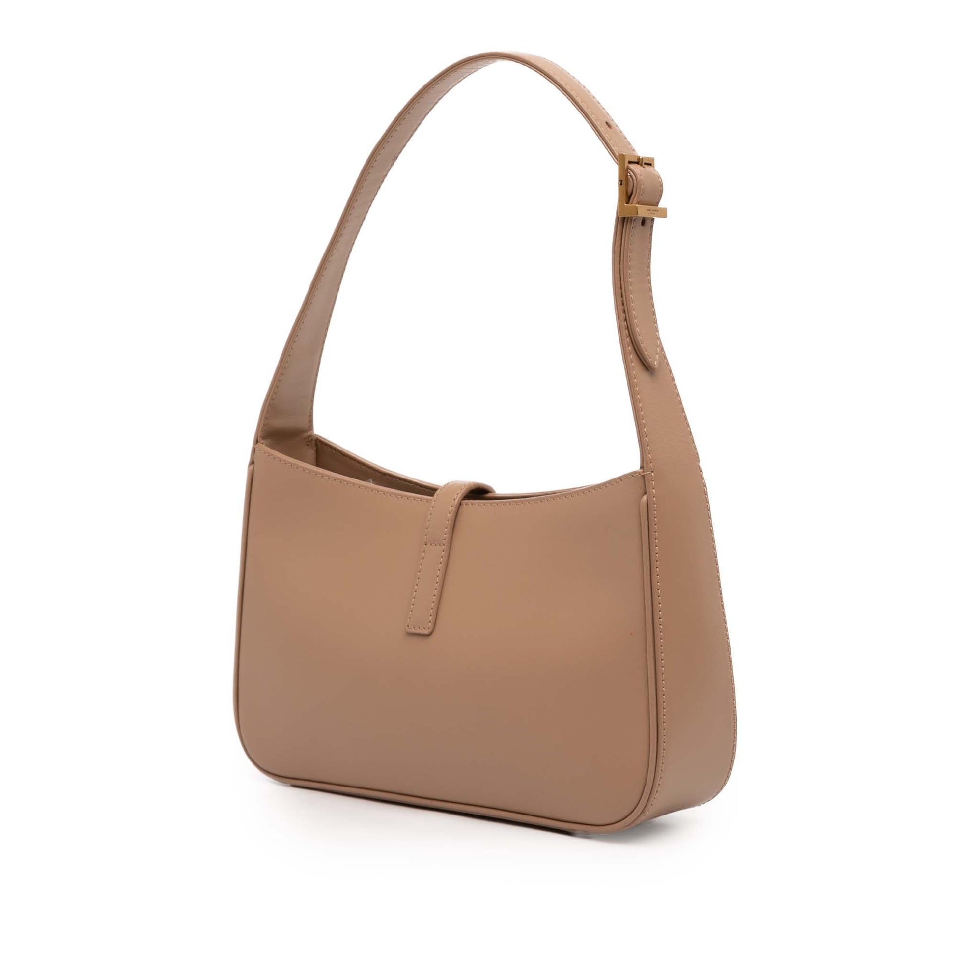 Second hand Saint Laurent Le 5 à 7 Leather Shoulder Bag Brown - Tabita Bags