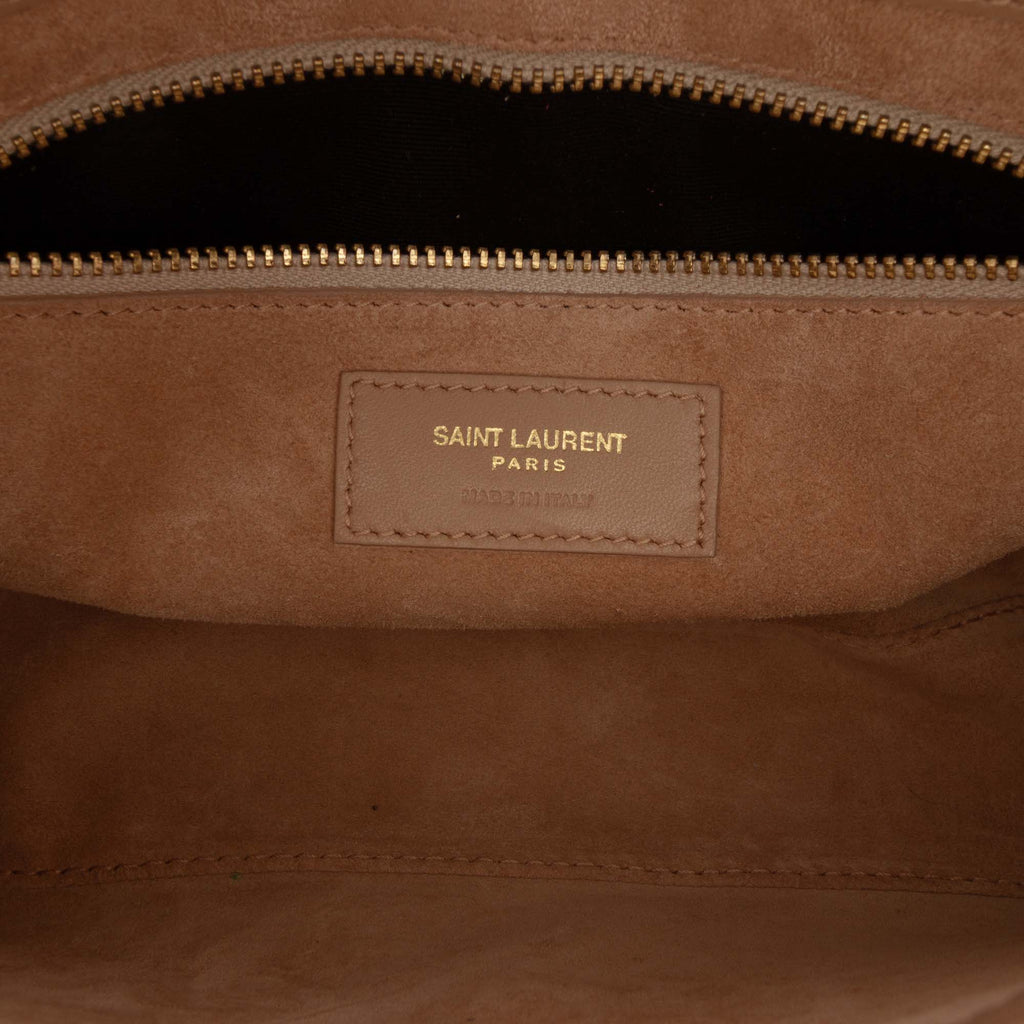 Second hand Saint Laurent Le 5 à 7 Leather Shoulder Bag Brown - Tabita Bags
