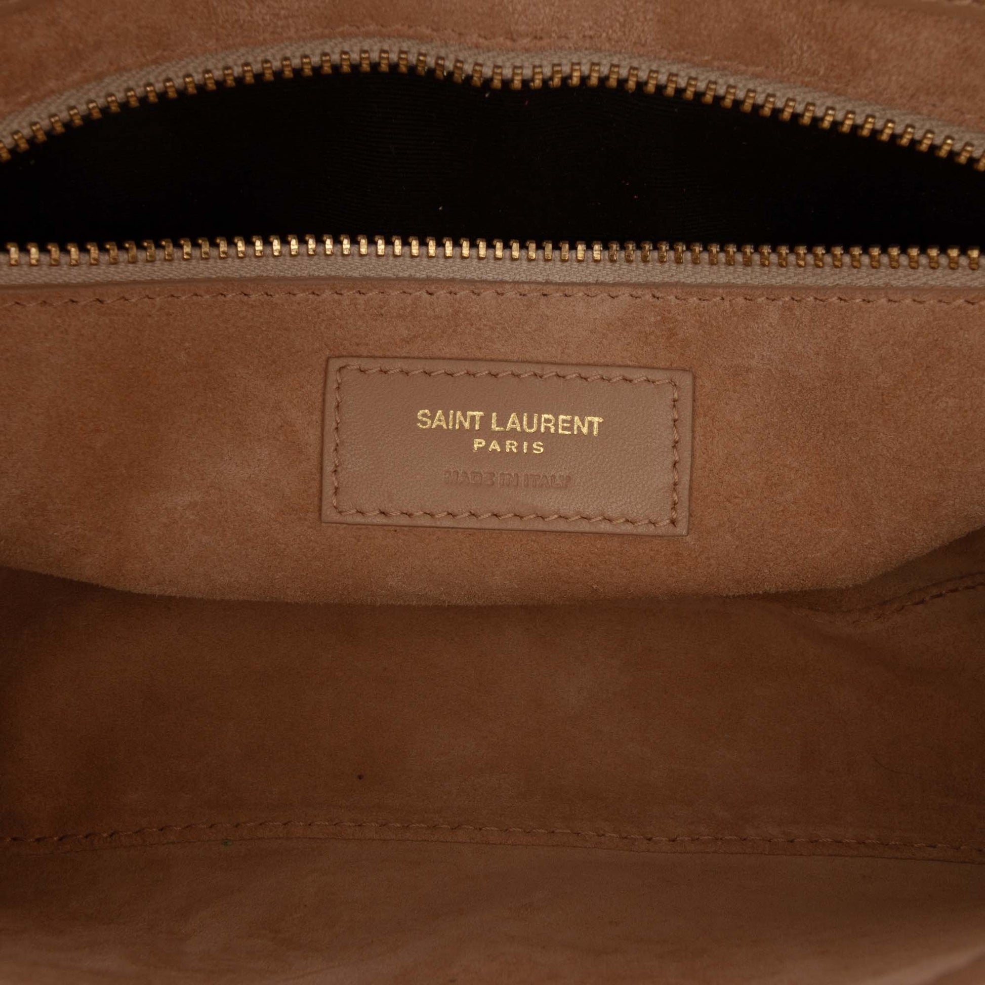 Second hand Saint Laurent Le 5 à 7 Leather Shoulder Bag Brown - Tabita Bags