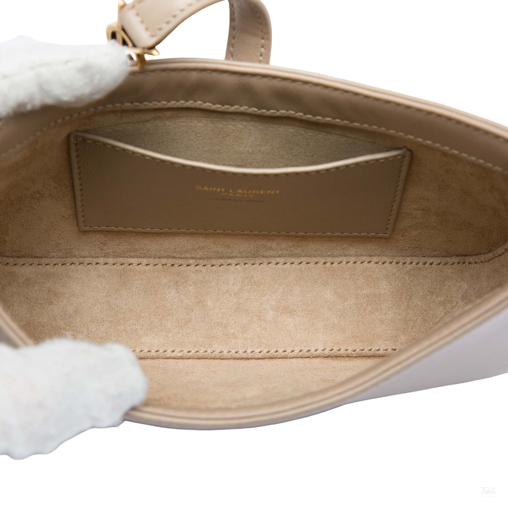 Second hand Saint Laurent Le 5 à 7 Mini Leather Shoulder Bag Beige - Tabita Bags
