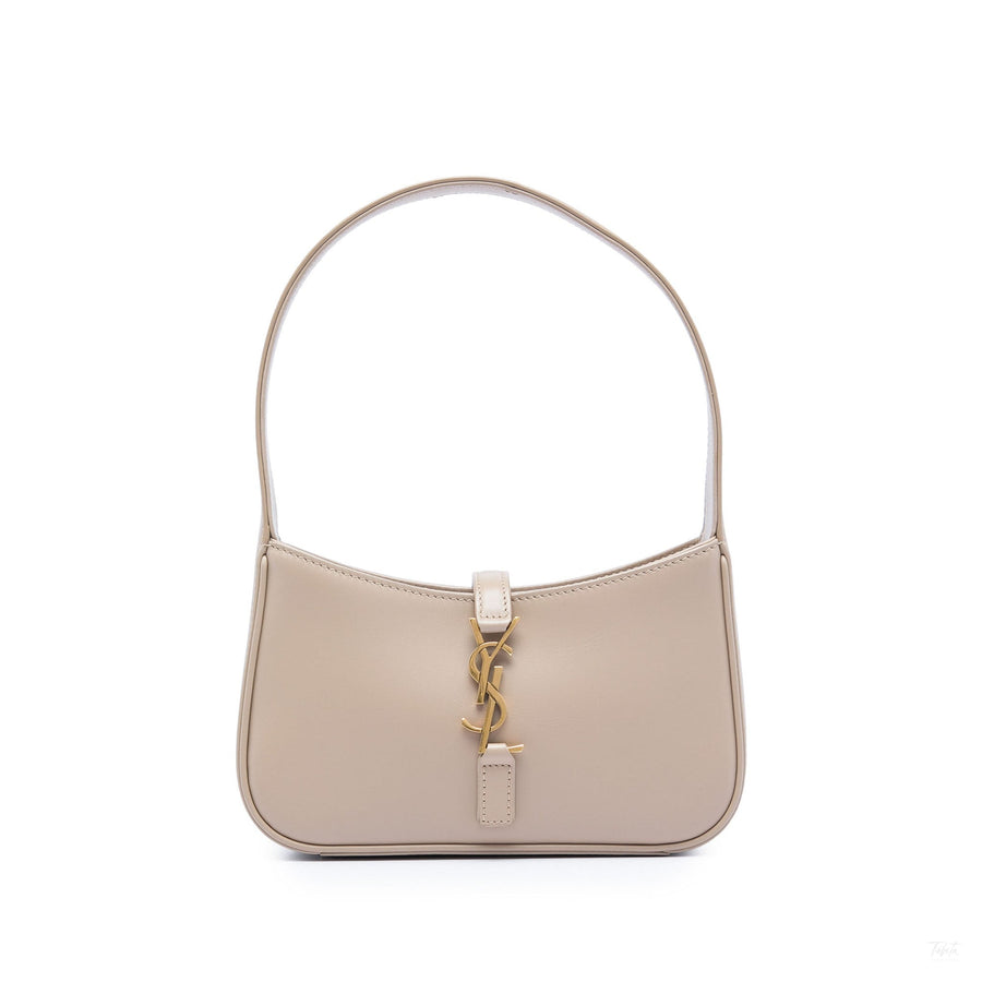 Second hand Saint Laurent Le 5 à 7 Mini Leather Shoulder Bag Beige - Tabita Bags