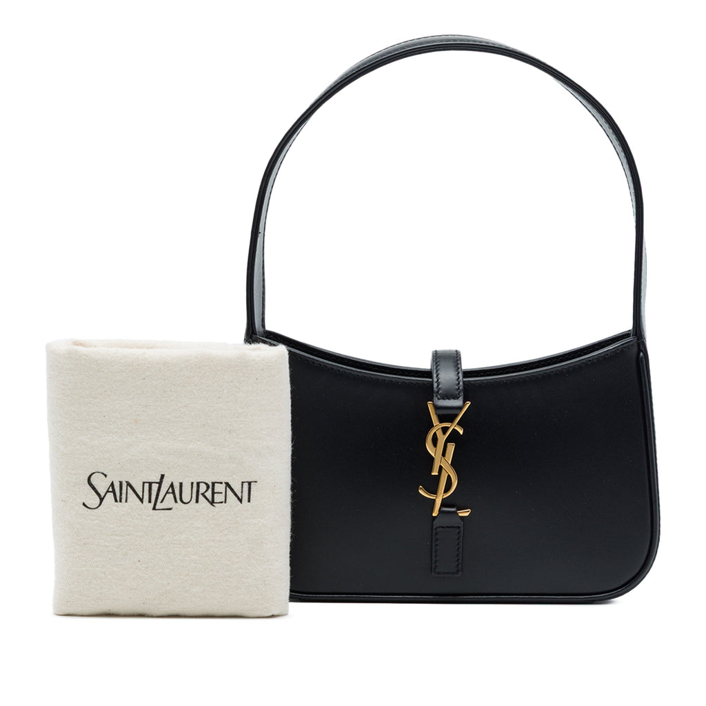 Second hand Saint Laurent Le 5 à 7 Mini Leather Shoulder Bag Black - Tabita Bags