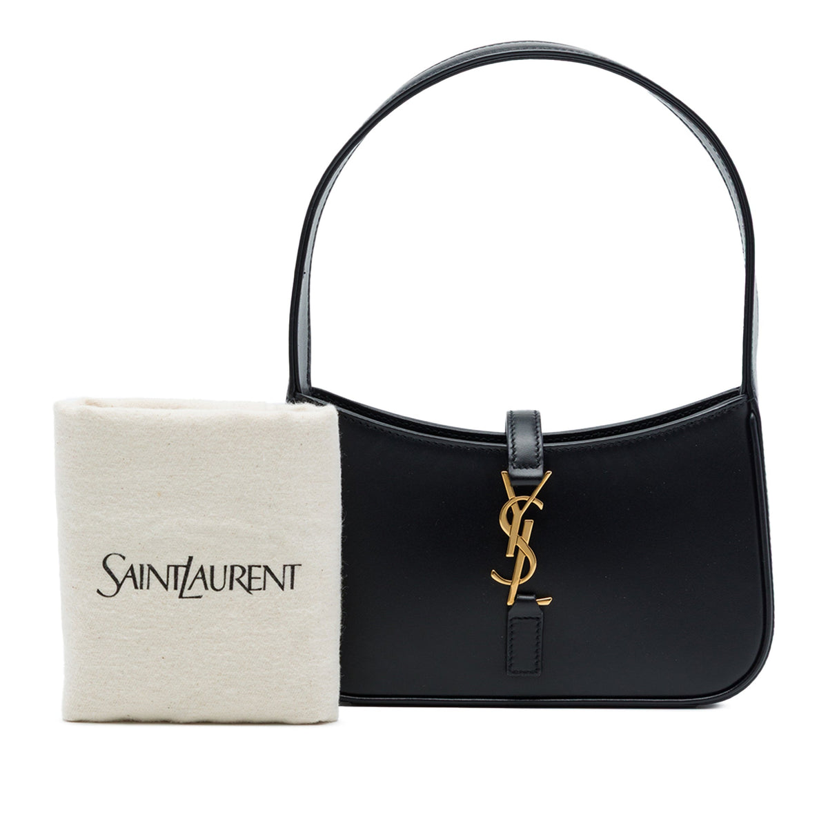 Second hand Saint Laurent Le 5 à 7 Mini Leather Shoulder Bag Black - Tabita Bags