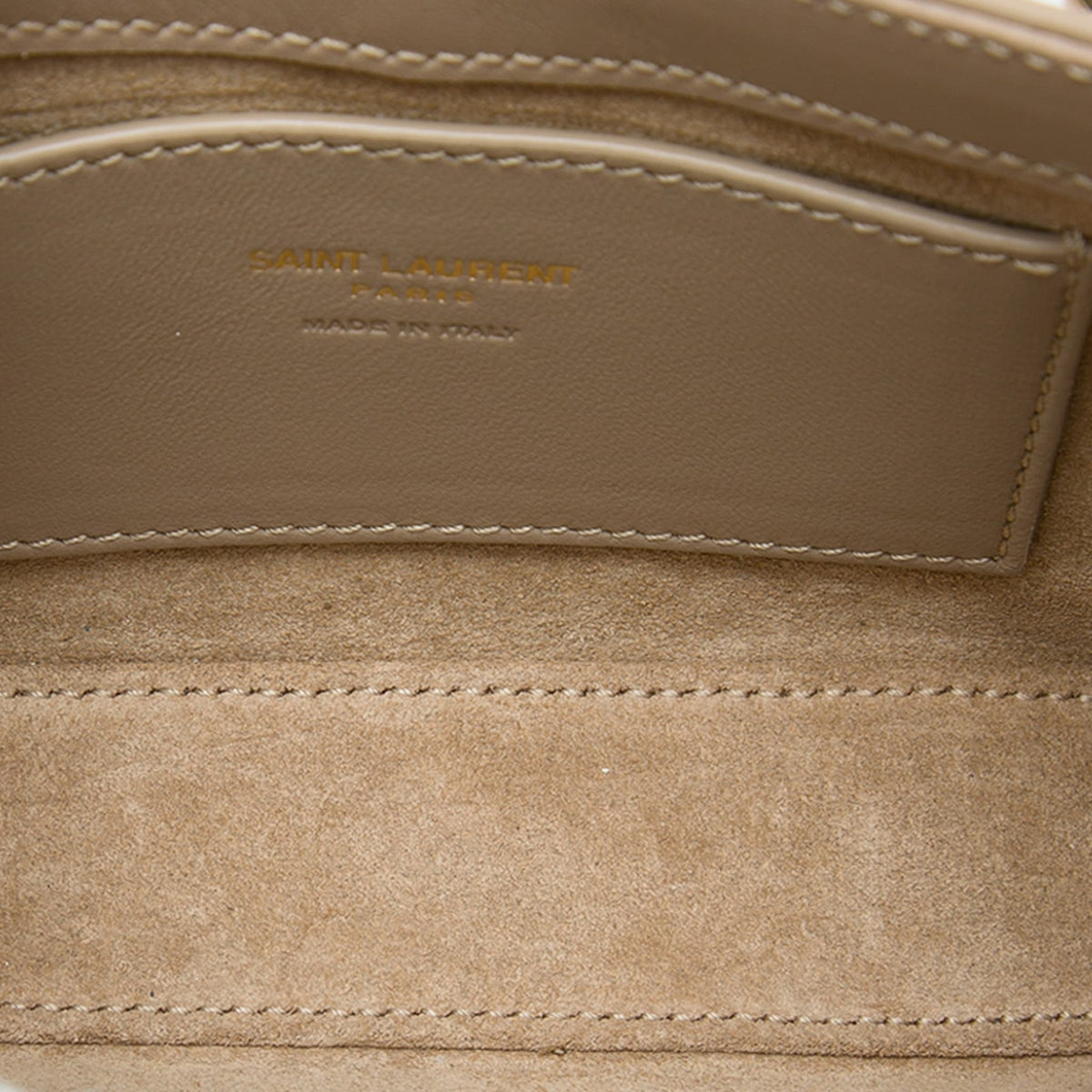 Second hand Saint Laurent Le 5 à 7 Mini Leather Shoulder Bag Brown - Tabita Bags