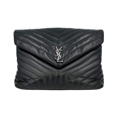 Second hand Saint Laurent Loulou Large Chevron Quilted Leather 2 - Ways Envelope Bag Black - Tabita Bags