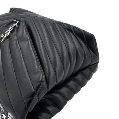 Second hand Saint Laurent Loulou Large Chevron Quilted Leather 2 - Ways Envelope Bag Black - Tabita Bags