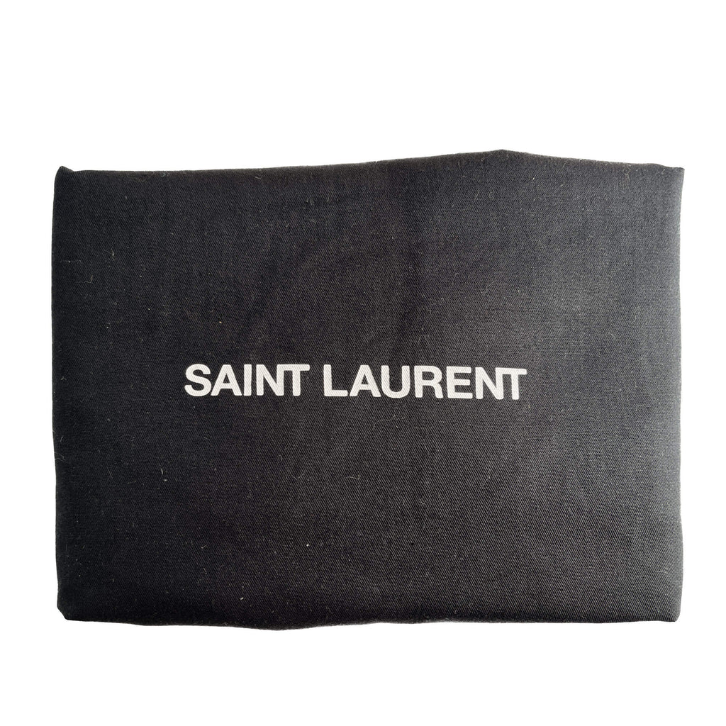 Second hand Saint Laurent Loulou Medium Leather Chevron Quilted Envelope Shoulder Bag Beige - Tabita Bags