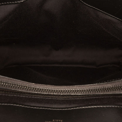 Second hand Saint Laurent Loulou Medium Leather Chevron Quilted Envelope Shoulder Bag Black - Tabita Bags