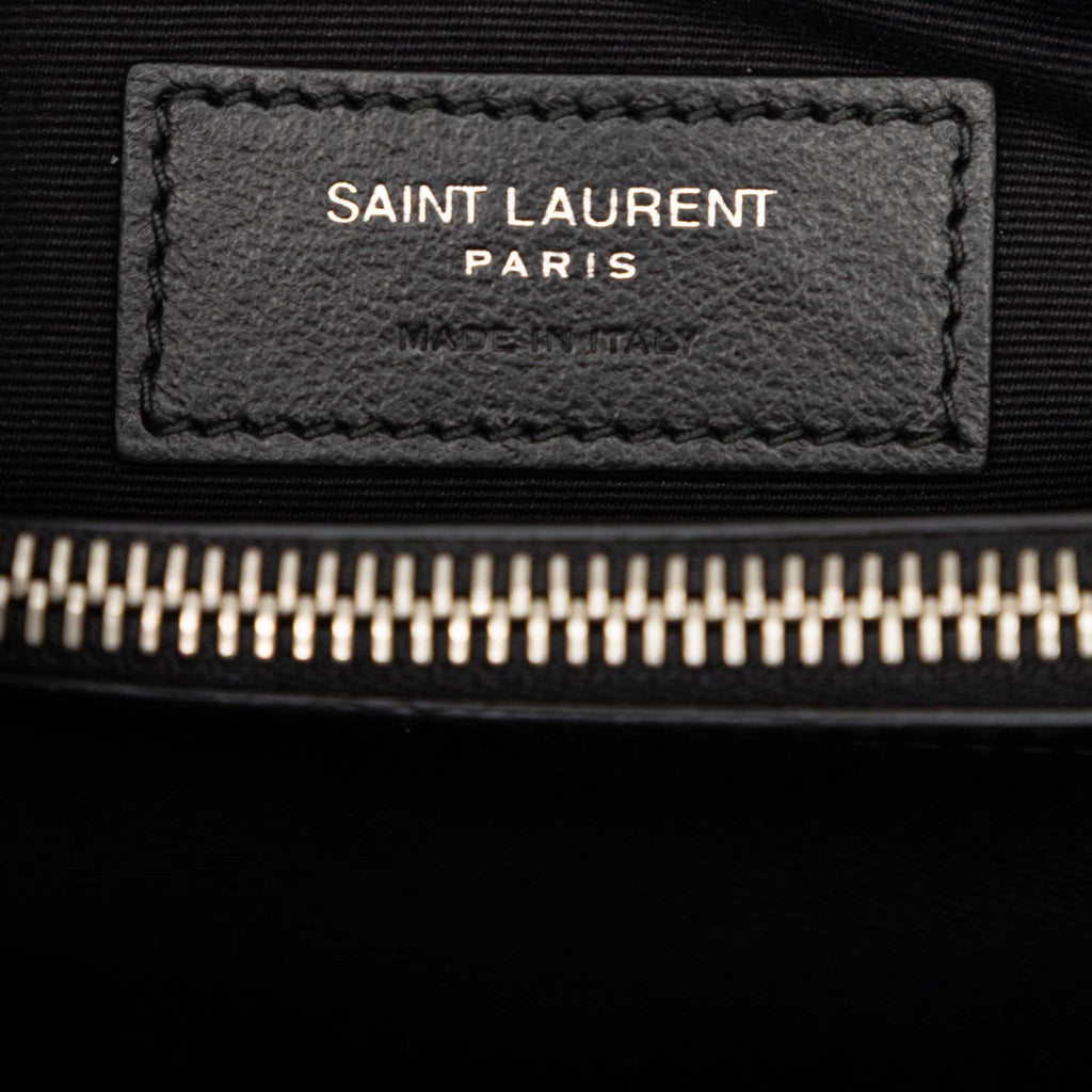 Second hand Saint Laurent Loulou Medium Leather Chevron Quilted Envelope Shoulder Bag Black - Tabita Bags