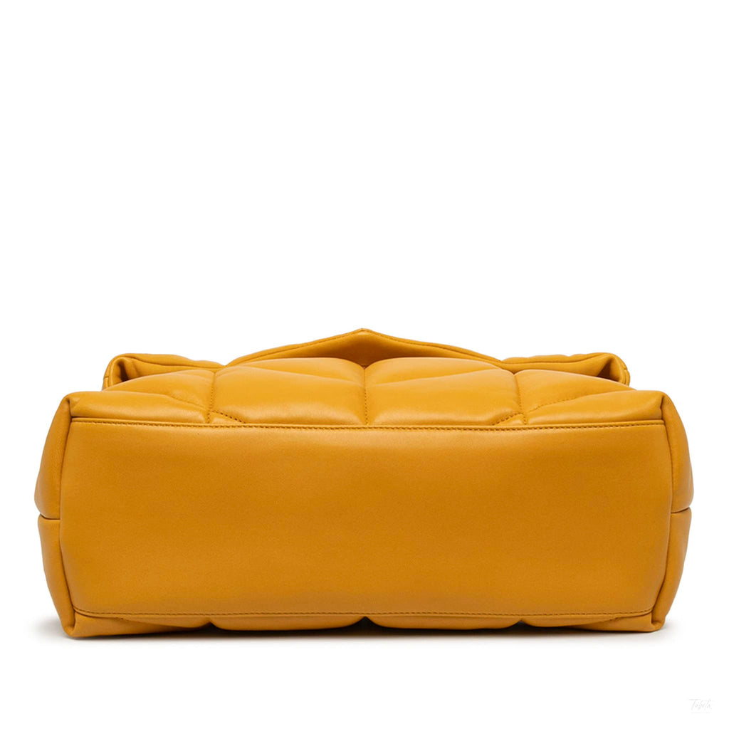 Second hand Saint Laurent Loulou Puffer Medium Leather Envelope Crossbody Yellow - Tabita Bags