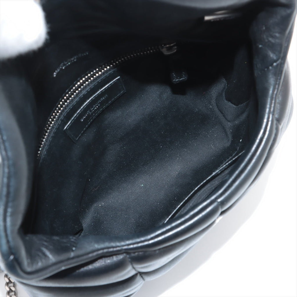 Second hand Saint Laurent Loulou Puffer Mini Chevron Quilted Leather 2 - Ways Envelope Crossbody Black - Tabita Bags