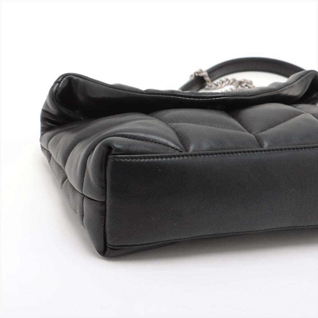 Second hand Saint Laurent Loulou Puffer Mini Chevron Quilted Leather 2 - Ways Envelope Crossbody Black - Tabita Bags