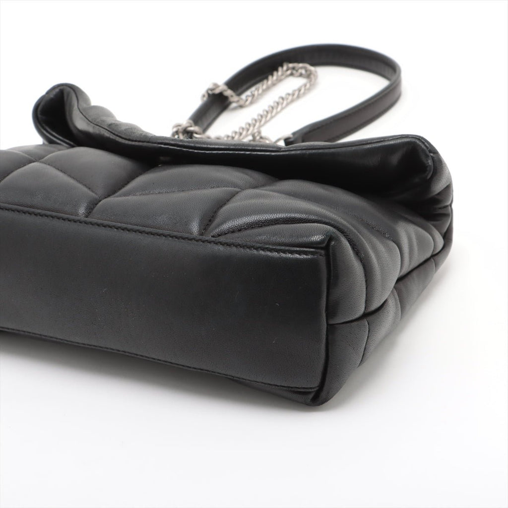 Second hand Saint Laurent Loulou Puffer Mini Chevron Quilted Leather 2 - Ways Envelope Crossbody Black - Tabita Bags
