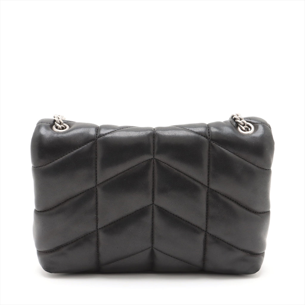 Second hand Saint Laurent Loulou Puffer Mini Chevron Quilted Leather 2 - Ways Envelope Crossbody Black - Tabita Bags