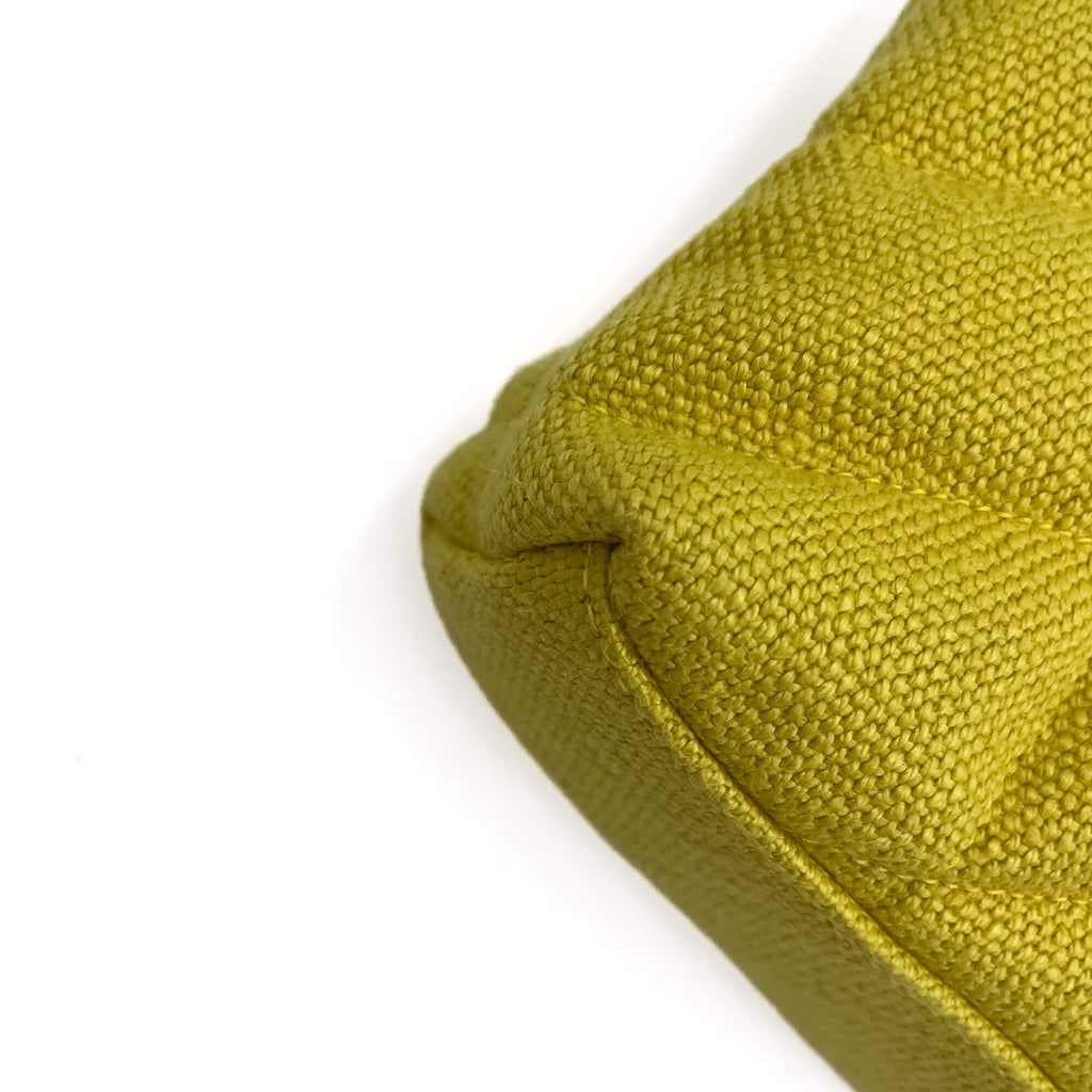 Second hand Saint Laurent Loulou Puffer Toy Chevron Quilted Jersey Fabric 2 - Ways Envelope Bag Yellow - Tabita Bags