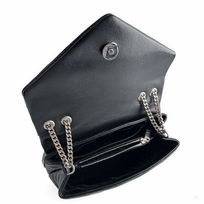 Second hand Saint Laurent Loulou Small Chevron Quited Leather 2 - Ways Envelope Bag Black - Tabita Bags