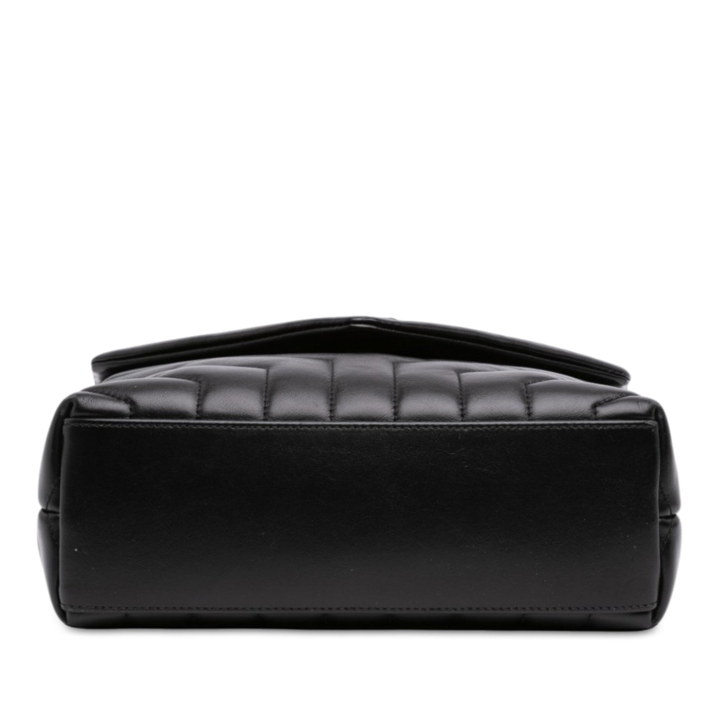 Second hand Saint Laurent Loulou Small Chevron Quited Leather 2-Ways Envelope Bag Black - Tabita Bags