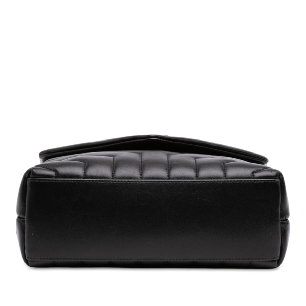 Second hand Saint Laurent Loulou Small Chevron Quited Leather 2-Ways Envelope Bag Black - Tabita Bags