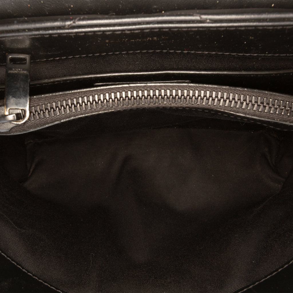 Second hand Saint Laurent Loulou Small Chevron Quited Leather 2-Ways Envelope Bag Black - Tabita Bags