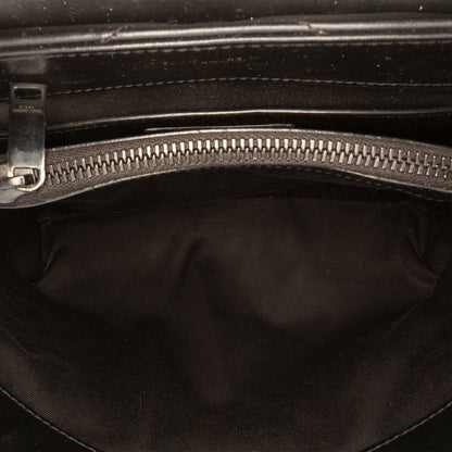 Second hand Saint Laurent Loulou Small Chevron Quited Leather 2-Ways Envelope Bag Black - Tabita Bags