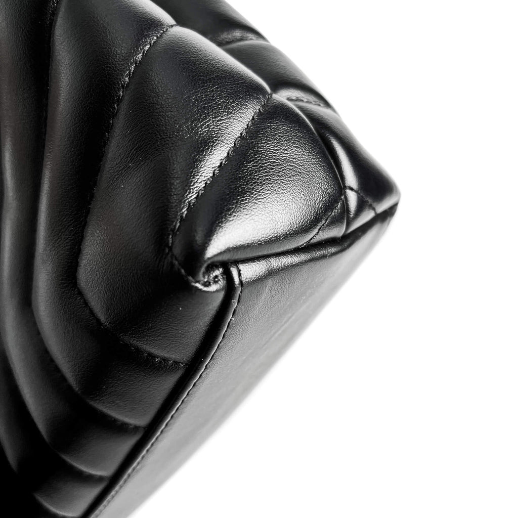 Second hand Saint Laurent Loulou Small Chevron Quited Leather 2 - Ways Envelope Bag Black - Tabita Bags