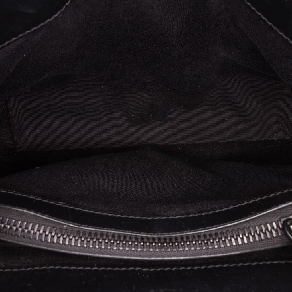 Second hand Saint Laurent Loulou Small Chevron Quited Leather 2-Ways Envelope Bag Black - Tabita Bags
