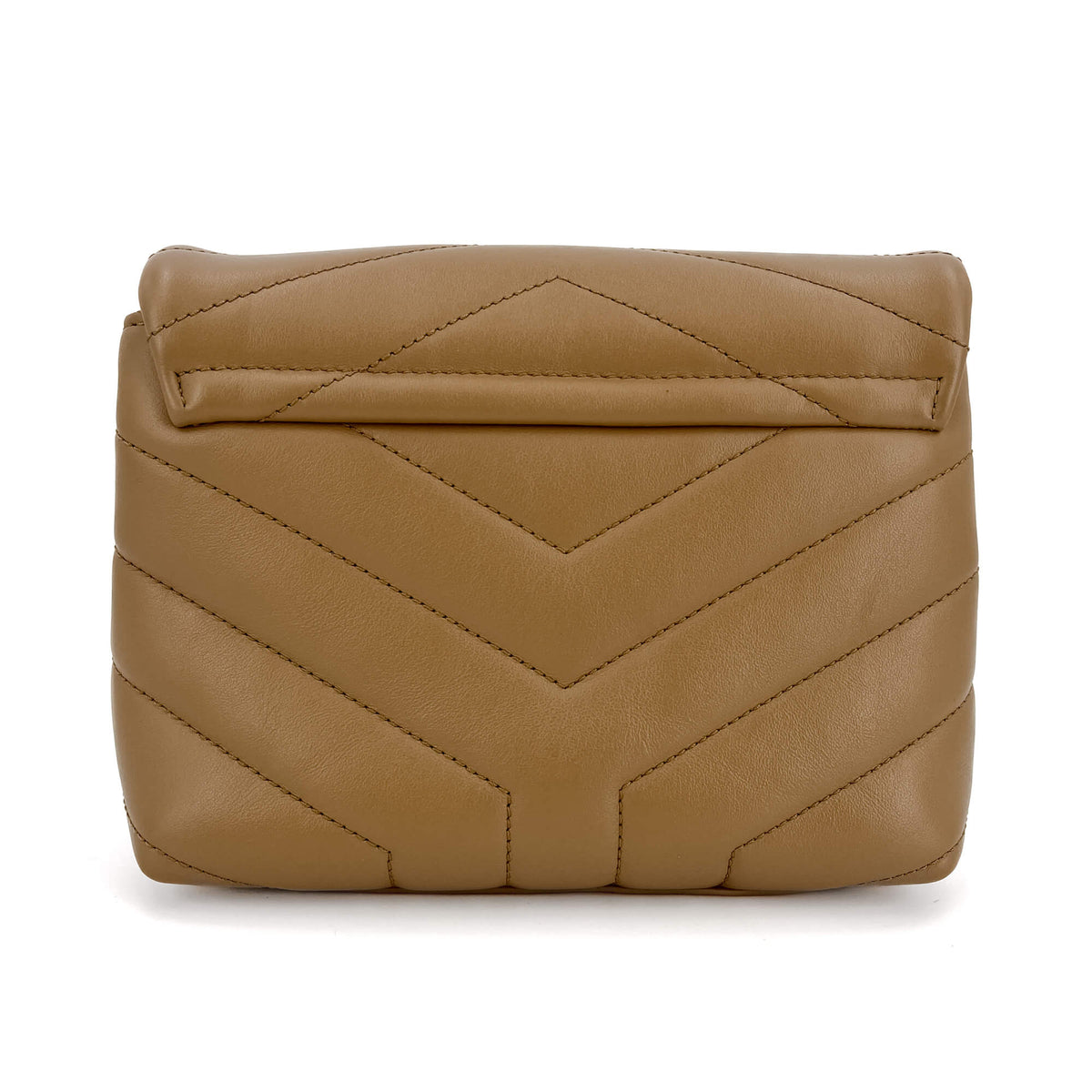 Second hand Saint Laurent Loulou Toy Chevron Quilted 2 - Ways Envelope Bag Beige - Tabita Bags