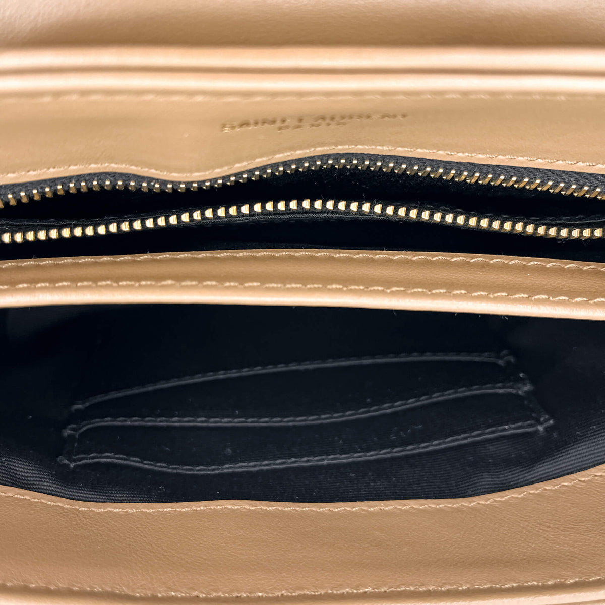 Second hand Saint Laurent Loulou Toy Chevron Quilted 2 - Ways Envelope Bag Beige - Tabita Bags