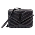 Second hand Saint Laurent Loulou Toy Chevron Quilted 2 - Ways Envelope Bag Black - Tabita Bags