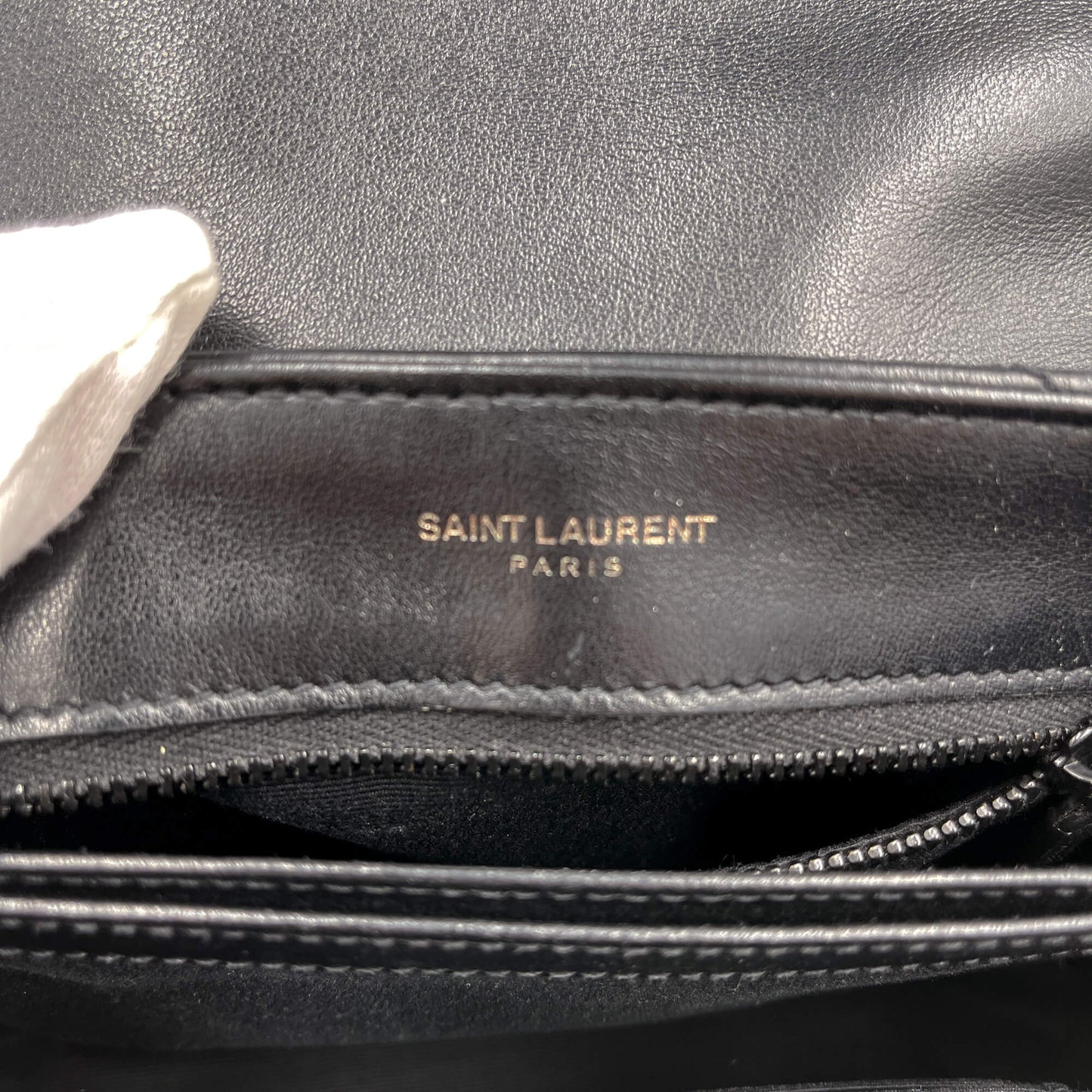 Second hand Saint Laurent Loulou Toy Chevron Quilted 2 - Ways Envelope Bag Black - Tabita Bags