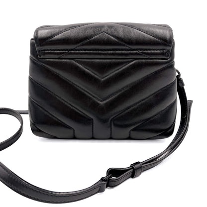 Second hand Saint Laurent Loulou Toy Chevron Quilted 2 - Ways Envelope Bag Black - Tabita Bags