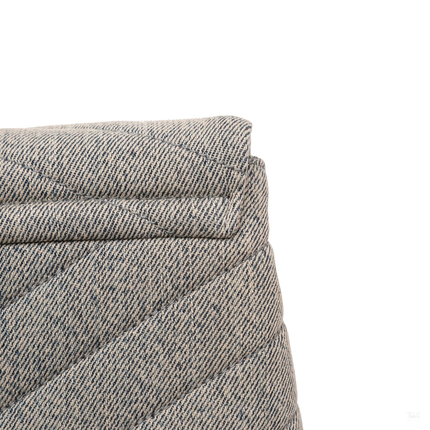 Second hand Saint Laurent Loulou Toy Denim Chevron Quilted Envelope Shoulder Bag Blue - Tabita Bags