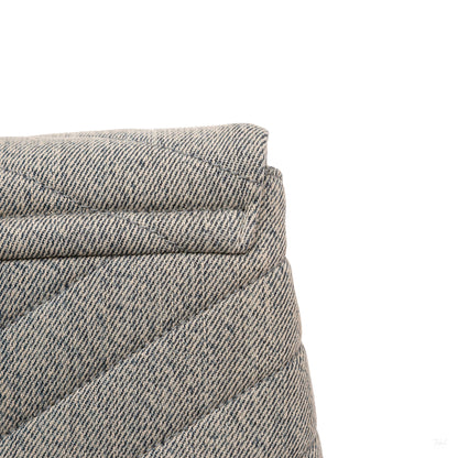 Second hand Saint Laurent Loulou Toy Denim Chevron Quilted Envelope Shoulder Bag Blue - Tabita Bags