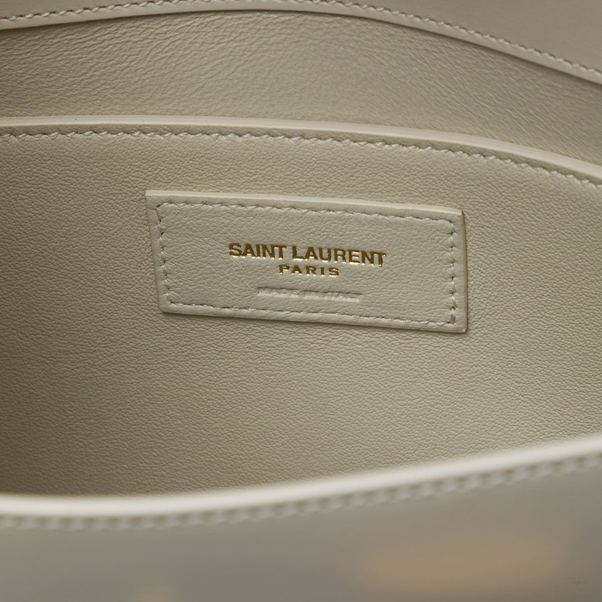 Second hand Saint Laurent Manhattan Small Calfksin Leather Flap Shoulder Bag White - Tabita Bags