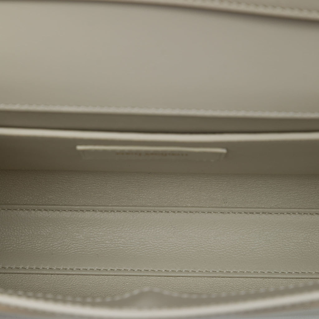 Second hand Saint Laurent Manhattan Small Calfksin Leather Flap Shoulder Bag White - Tabita Bags